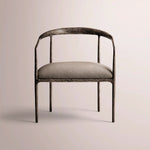 Caloria Curved Chair — FORGED BRONZE / MOCHACCINO LINEN