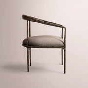 Caloria Curved Chair — FORGED BRONZE / MOCHACCINO LINEN