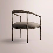 Caloria Curved Chair — FORGED BRONZE / MOCHACCINO LINEN