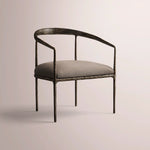 Caloria Curved Chair — FORGED BRONZE / MOCHACCINO LINEN