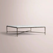 Caloria Thaddeus Marble Square Coffee Table — CARRARA MARBLE-BRONZE / 36
