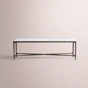 Caloria Fabric End-of-Bed Bench — FORGED BRONZE / 48