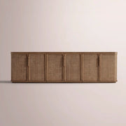 Trevia Media Console — BROWN OAK / CANE / 96