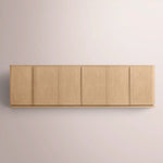 Liromelle Media Console — LIGHT OAK / 6 DOOR 96