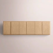 Liromelle Media Console — LIGHT OAK / 6 DOOR 96