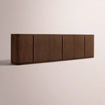 Liromelle Sideboard — BROWN OAK / 6-DOOR 96