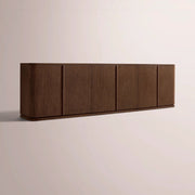 Liromelle Media Console — BROWN OAK / 6 DOOR 96