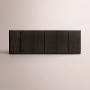 Liromelle Media Console — BLACK OAK / 6 DOOR 96