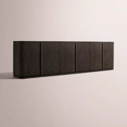 Liromelle Media Console — BLACK OAK / 6 DOOR 96