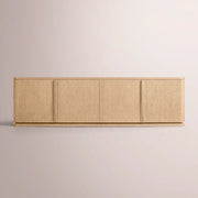 Liromelle Low Media Console — LIGHT OAK / 4-DOOR 84