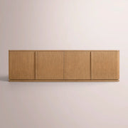 Liromelle Low Media Console — NATURAL OAK / 4-DOOR 84