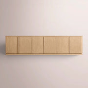 Liromelle Low Media Console — GREIGE OAK / 6-DOOR 96