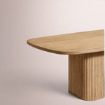 Ethoria Pedestal Rectangular Dining Table — NATURAL OAK / 132