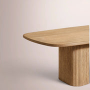 Ethoria Pedestal Rectangular Dining Table — NATURAL OAK / 132