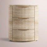 Sopravelle Reeded Stone Closed Nightstand — ITALIAN CLASSICO TRAVERTINE