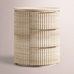 Sopravelle Reeded Stone Closed Nightstand — ITALIAN CLASSICO TRAVERTINE