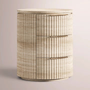 Sopravelle Reeded Stone Closed Nightstand — ITALIAN CLASSICO TRAVERTINE