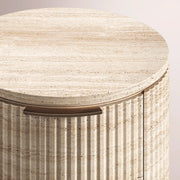 Sopravelle Reeded Stone Closed Nightstand — ITALIAN CLASSICO TRAVERTINE