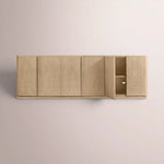 Liromelle Media Console — GREIGE OAK / 6 DOOR 96