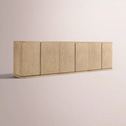 Liromelle Media Console — GREIGE OAK / 6 DOOR 96