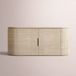 Sopravelle Reeded Stone Media Console — ITALIAN CLASSICO TRAVERTINE / 60