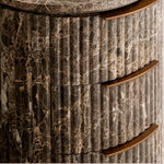 Sopravelle Reeded Stone Closed Nightstand — BROWN EMPERADOR MARBLE