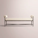 Caloria Fabric Double-Bolster End-of-Bed Bench — FORGED BRONZE / NATURAL / 60
