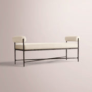 Caloria Fabric Double-Bolster End-of-Bed Bench — FORGED BRONZE / NATURAL / 48