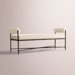 Caloria Fabric Double-Bolster End-of-Bed Bench — FORGED BRONZE / NATURAL / 60