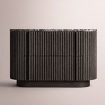 Ethoria Emperador Closed Nightstand — BLACK OAK-BLACK MARBLE / 32
