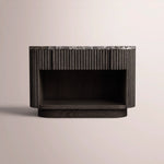 Ethoria Emperador Open Nightstand — BLACK OAK-BLACK MARBLE / 32