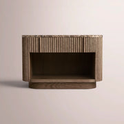 Ethoria Emperador Open Nightstand — BROWN OAK-BROWN MARBLE / 32