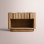 Ethoria Emperador Open Nightstand — NATURAL OAK-GOLD MARBLE / 32
