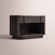 Ethoria Emperador Open Nightstand — BLACK OAK-BLACK MARBLE / 32