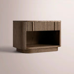 Ethoria Emperador Open Nightstand — BROWN OAK-BROWN MARBLE / 32