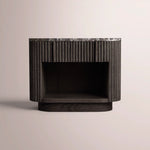 Ethoria Emperador Open Nightstand — BLACK OAK-BLACK MARBLE / 26
