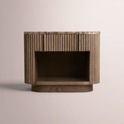 Ethoria Emperador Open Nightstand — BROWN OAK-BROWN MARBLE / 26