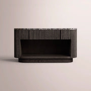 Ethoria Emperador Open Nightstand — BLACK OAK-BLACK MARBLE / 38