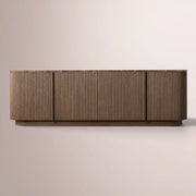 Ethoria Emperador Media Console — BROWN OAK-BROWN MARBLE / 60