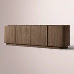 Ethoria Emperador Media Console — BROWN OAK-BROWN MARBLE / 60