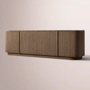 Ethoria Emperador Media Console — BROWN OAK-BROWN MARBLE / 60