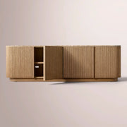 Ethoria Emperador Media Console — NATURAL OAK-GOLD MARBLE / 60