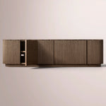 Ethoria Emperador Media Console — BROWN OAK-BROWN MARBLE / 96