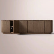 Ethoria Emperador Media Console — BROWN OAK-BROWN MARBLE / 96