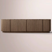 Ethoria Emperador Media Console — BROWN OAK-BROWN MARBLE / 96