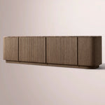 Ethoria Emperador Media Console — BROWN OAK-BROWN MARBLE / 96