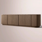 Ethoria Emperador Media Console — BROWN OAK-BROWN MARBLE / 96