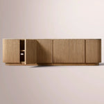Ethoria Emperador Media Console — NATURAL OAK-GOLD MARBLE / 96