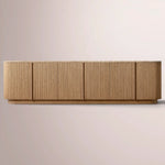 Ethoria Emperador Media Console — NATURAL OAK-GOLD MARBLE / 96