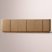 Ethoria Emperador Media Console — NATURAL OAK-GOLD MARBLE / 96